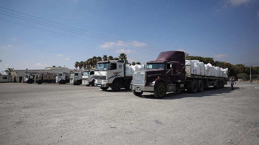 50 trucks bearing Turkish humanitarian aid arrived in the Gaza Strip on Thursday