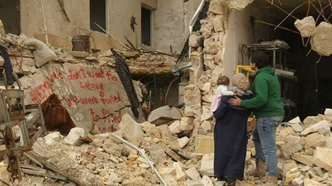 What did Aleppo civilians say before leaving their city?